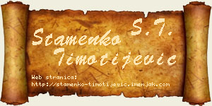 Stamenko Timotijević vizit kartica